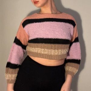 Urban Outfitters cropped colorblock stripe sweater